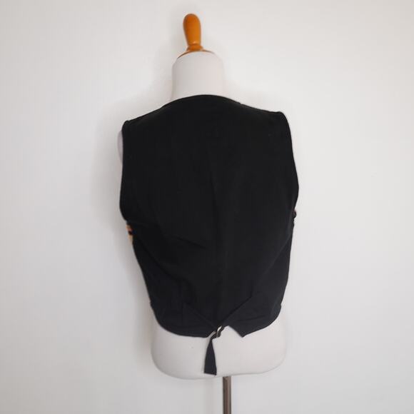 Vintage Jane Ashley Western Rodeo Vest Woven Suede Stars Women Large Petite - Picture 4 of 13